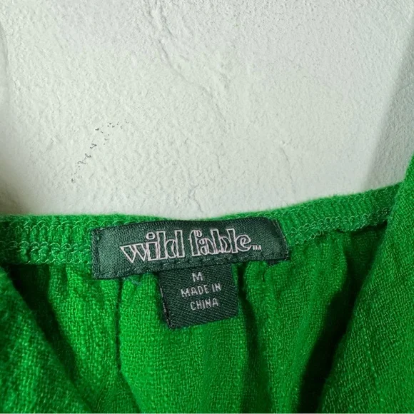 Target Wild Fable‎ Tank Top Camisole Knit Shirt Kelly Green Tie Front Gauze - Picture 6 of 6